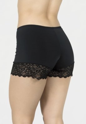 Short com Renda Serra e Mar Modas Lingerie Anágua Preto