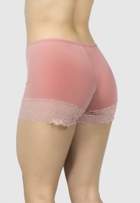 Short com Renda Serra e Mar Modas Lingerie Anágua Rosa