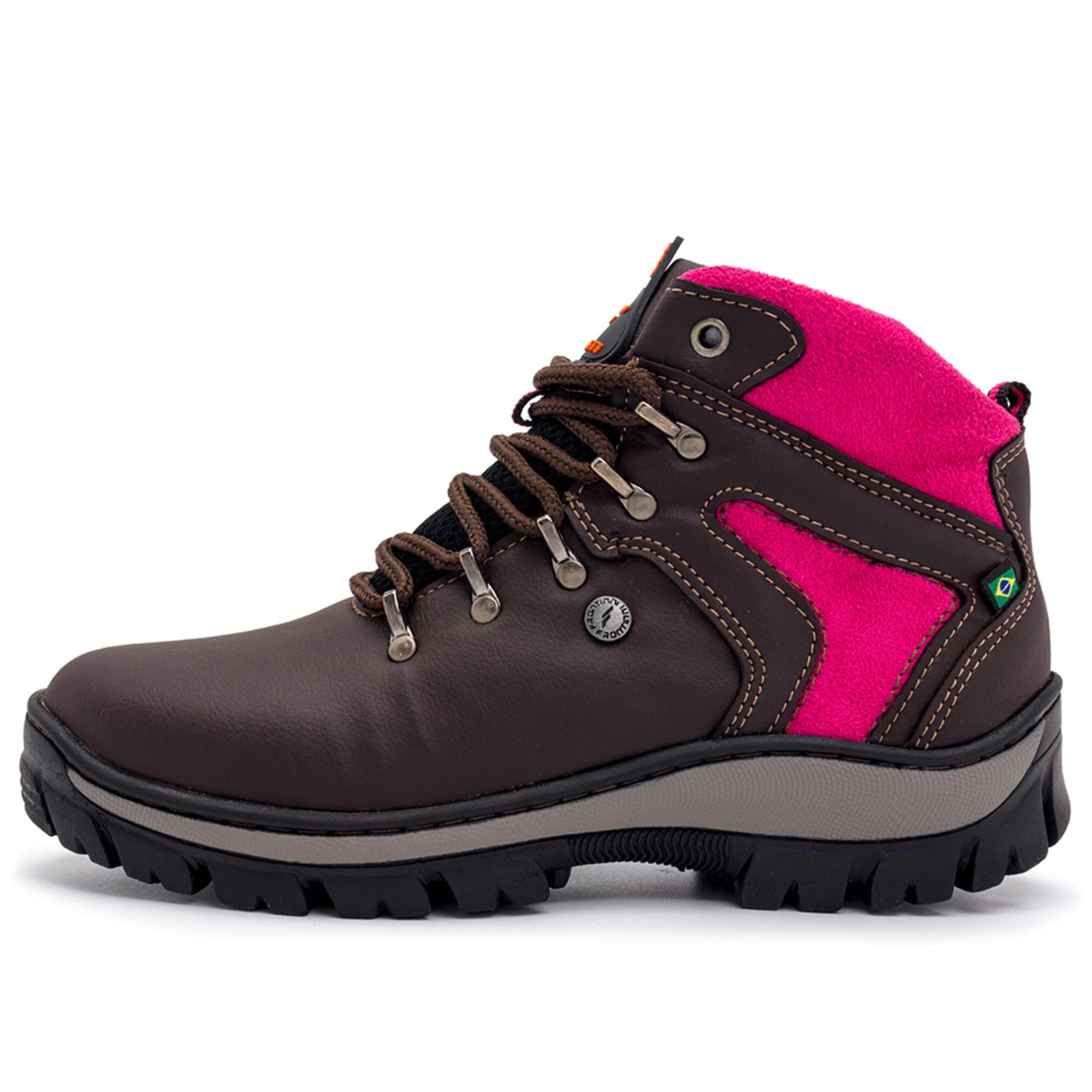 Botas Coturnos Adventure Feminino Silva&Silva 2025 Café Rosa Compre