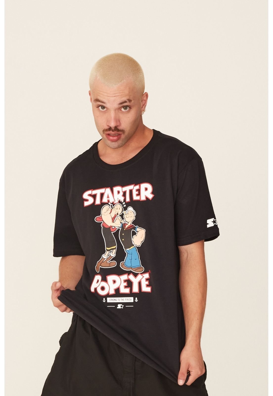 Camiseta Starter Estampada Collab Popeye Preta