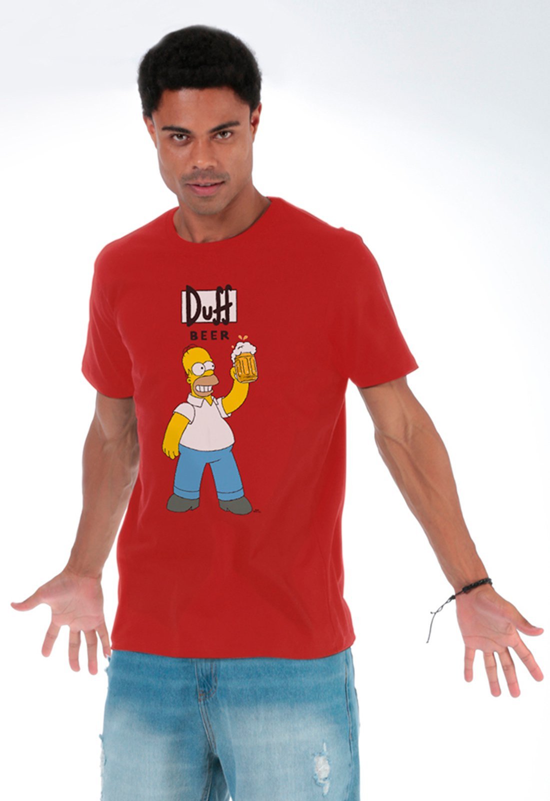 camiseta duff vermelha