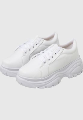 tênis feminino sola tratorada satinato branco