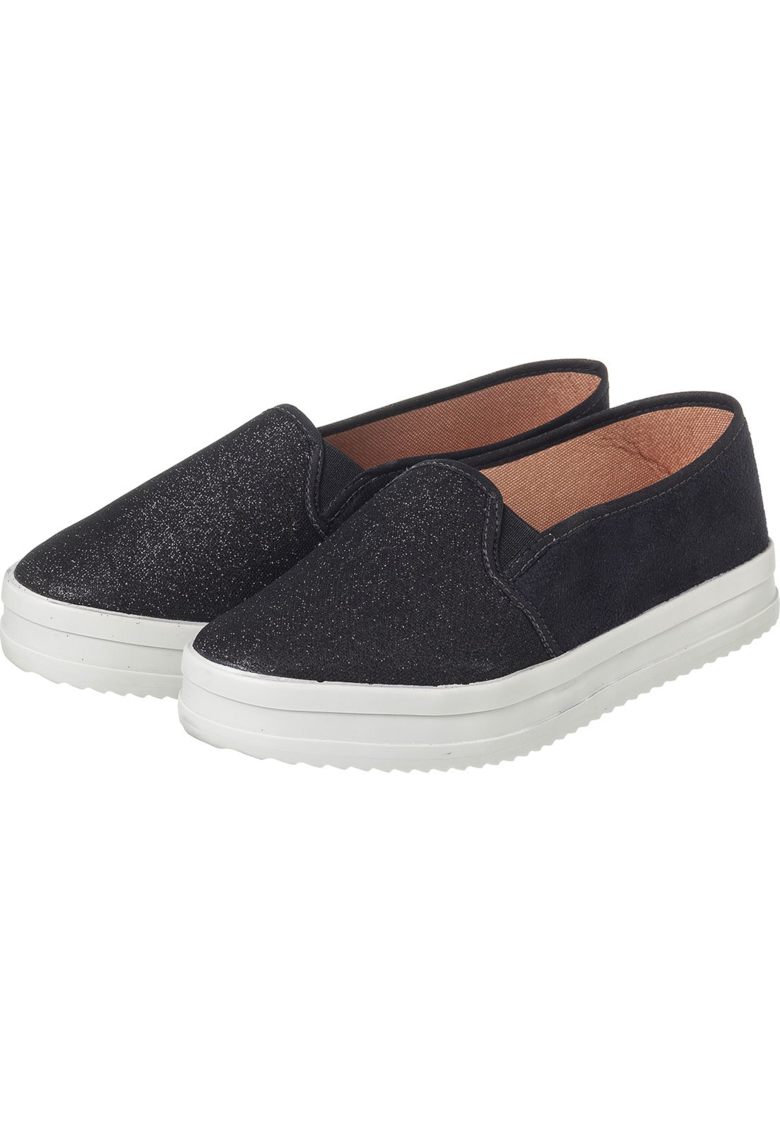 slip on preto camurça