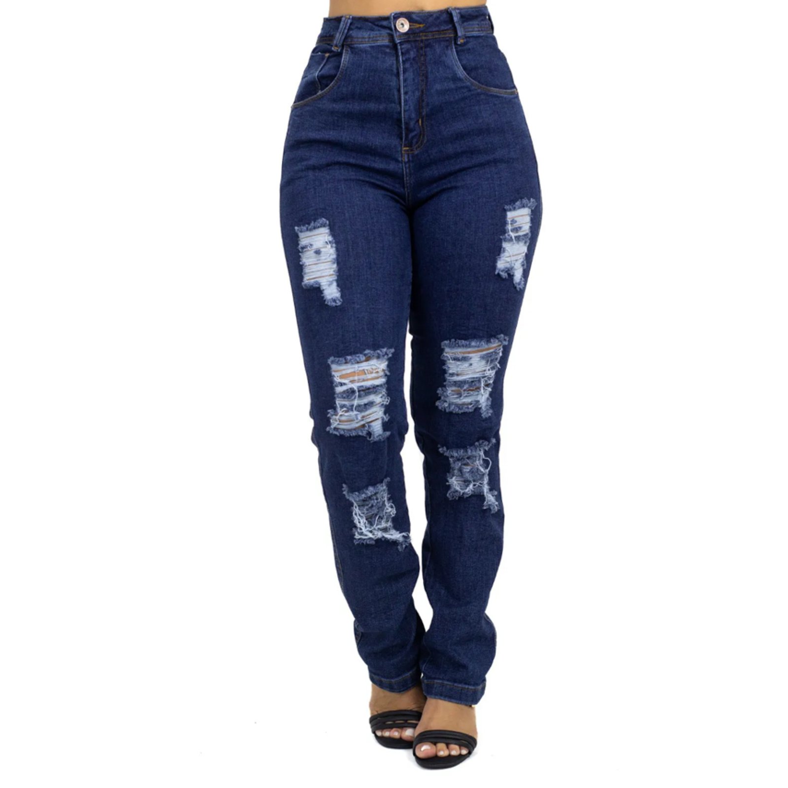 Calça jeans preta cheap sal e pimenta