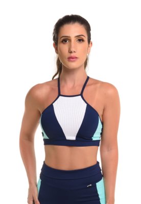 Top Sandy Fitness Force Acqua Azul Marinho Menor preço em Top Sandy Fitness Force Acqua Azul Marinho
