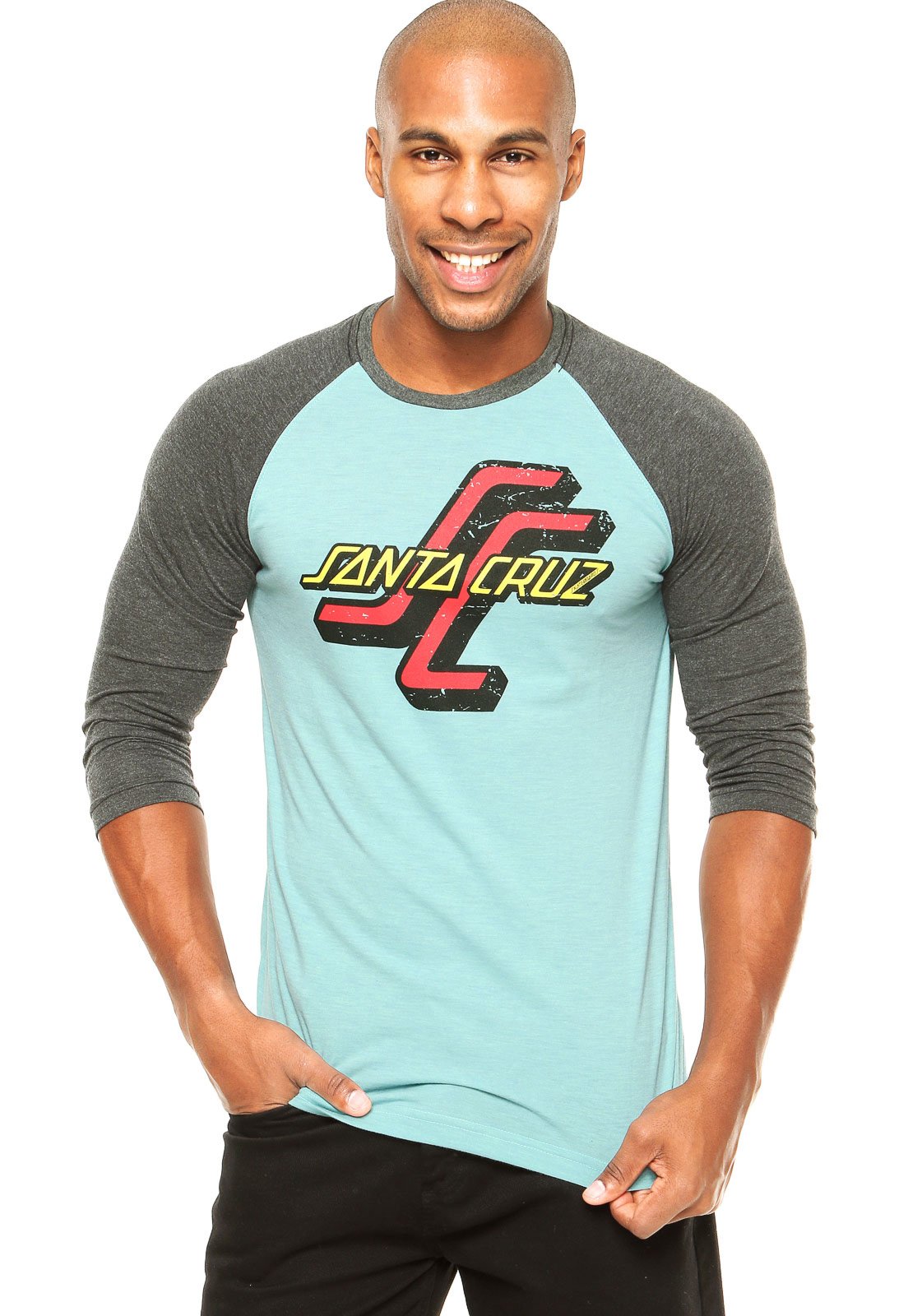 camiseta raglan verde
