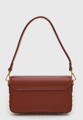 Bolsa Santa Lolla Retangular Spikes Marrom