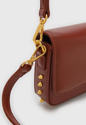 Bolsa Santa Lolla Retangular Spikes Marrom