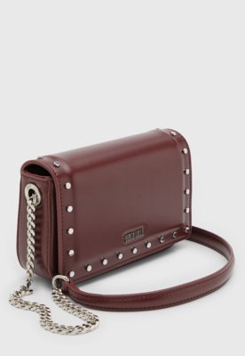 Bolsa Santa Lolla Retangular Tachas Vinho