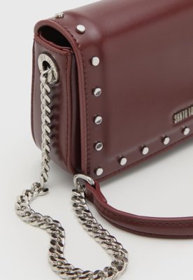 Bolsa Santa Lolla Retangular Tachas Vinho