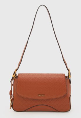 Bolsa Santa Lolla Retangular Texturizada Marrom