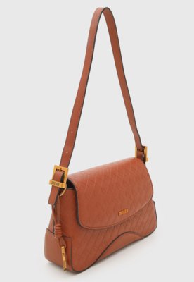 Bolsa Santa Lolla Retangular Texturizada Marrom