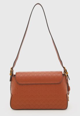 Bolsa Santa Lolla Retangular Texturizada Marrom