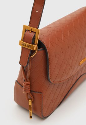 Bolsa Santa Lolla Retangular Texturizada Marrom