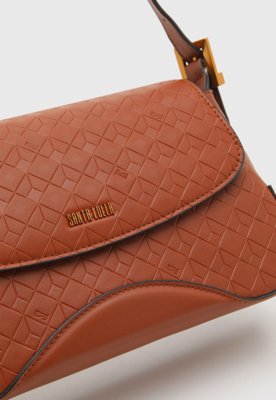 Bolsa Santa Lolla Retangular Texturizada Marrom