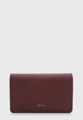 Bolsa Santa Lolla Retangular Texturizada Vinho