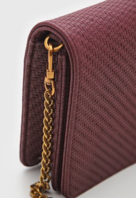 Bolsa Santa Lolla Retangular Texturizada Vinho