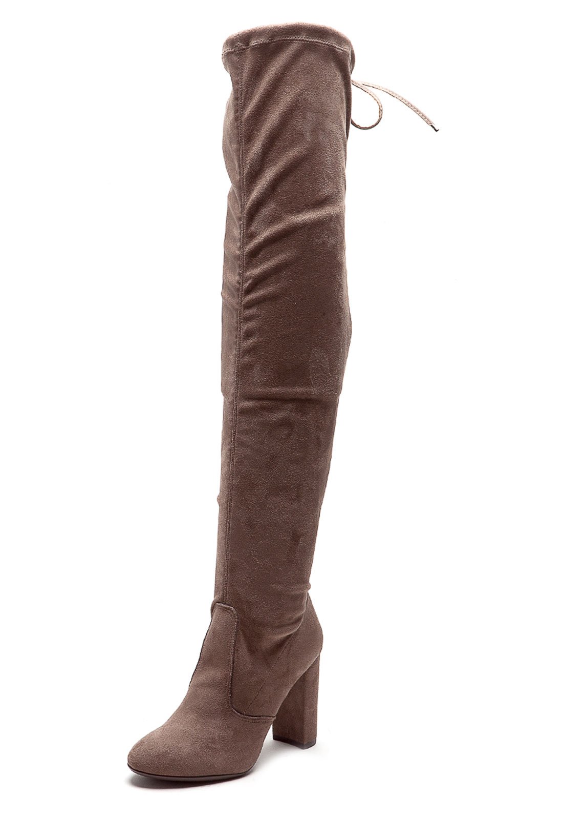 bota over the knee bege