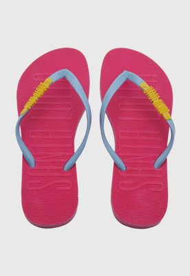 Chinelo Santa Lolla Tiras Coloridas Rosa