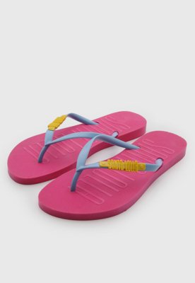 Chinelo Santa Lolla Tiras Coloridas Rosa