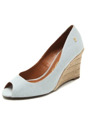 Peep Toe Santa Lolla Anabela Azul Menor preço em Peep Toe Santa Lolla Anabela Azul