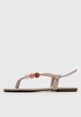 Rasteira Santa Lolla Apliques Rosa