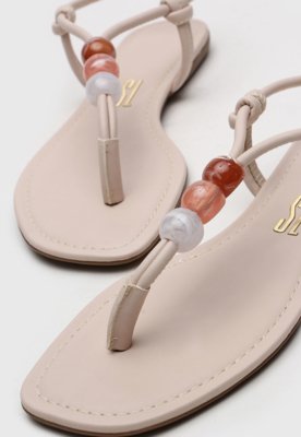 Rasteira Santa Lolla Apliques Rosa