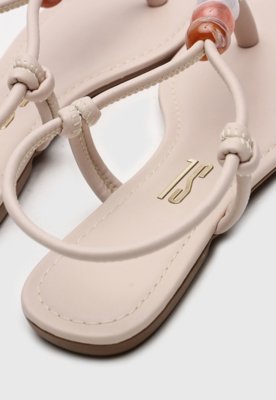 Rasteira Santa Lolla Apliques Rosa