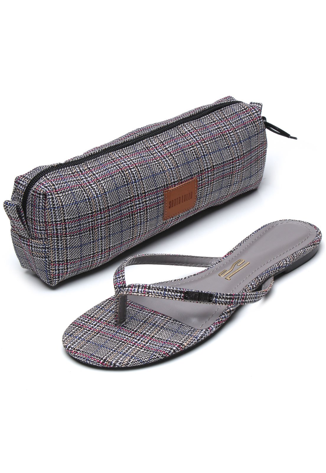 rasteira santa lolla com necessaire