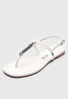 Rasteira Santa Lolla Corrente Branca - Compre Agora | Dafiti Brasil