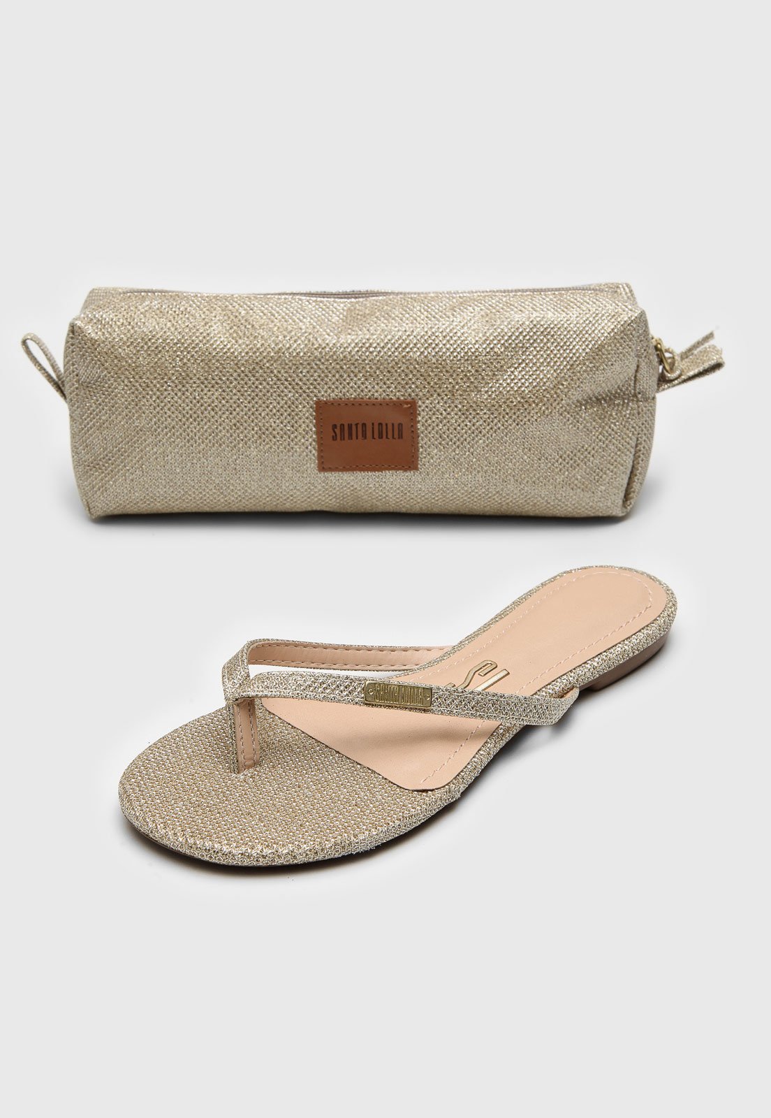rasteira santa lolla com necessaire