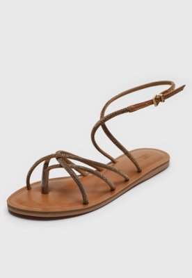 Rasteira Santa Lolla Hotfix Caramelo