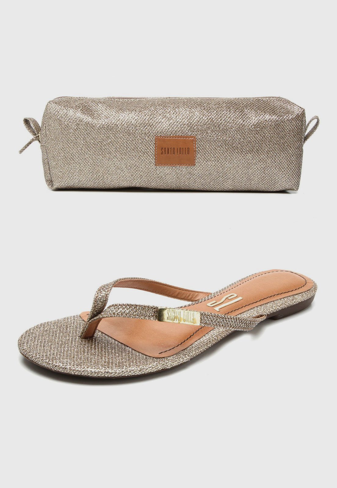 rasteira santa lolla com necessaire