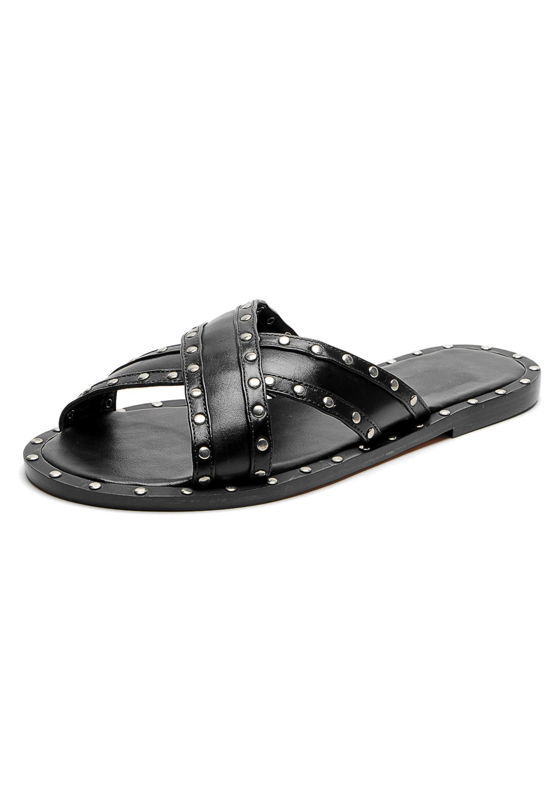 rasteira santa lolla tachas preta