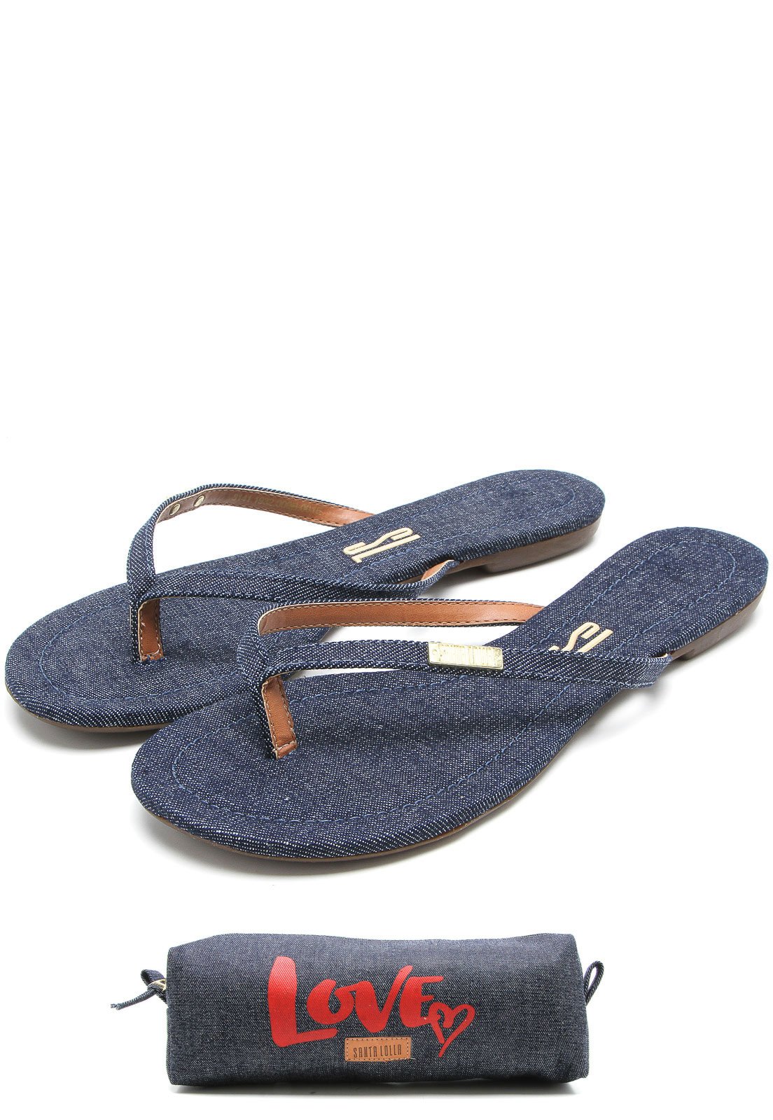 rasteira santa lolla com necessaire