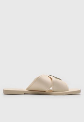 Rasteirinha Slide Santa Lolla Logo Metalizado Off-White