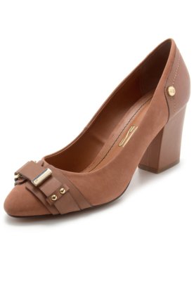 Scarpin Couro Santa Lolla Fivela Marrom Menor preço em Scarpin Couro Santa Lolla Fivela Marrom