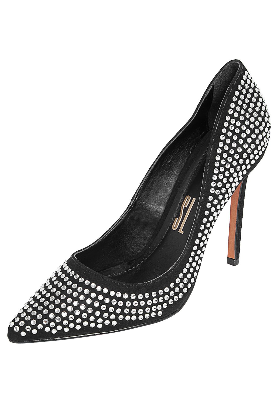 scarpin preto com pedras