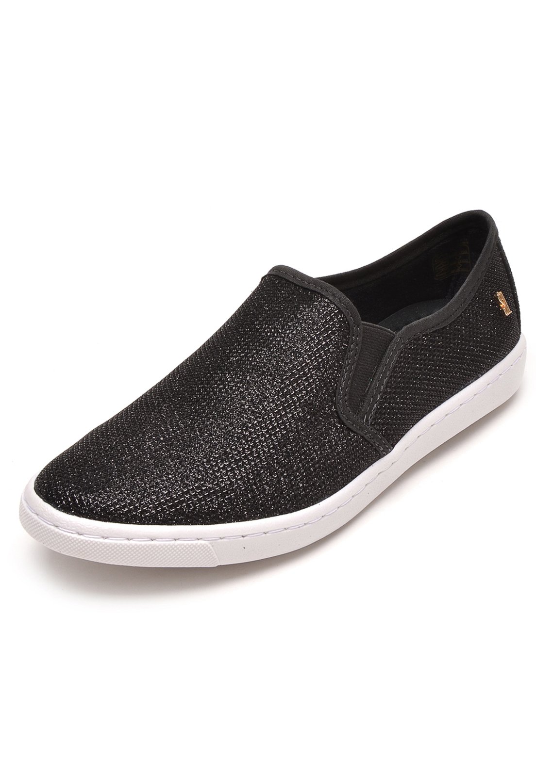 Slip on santa lolla preto hot sale com brilho