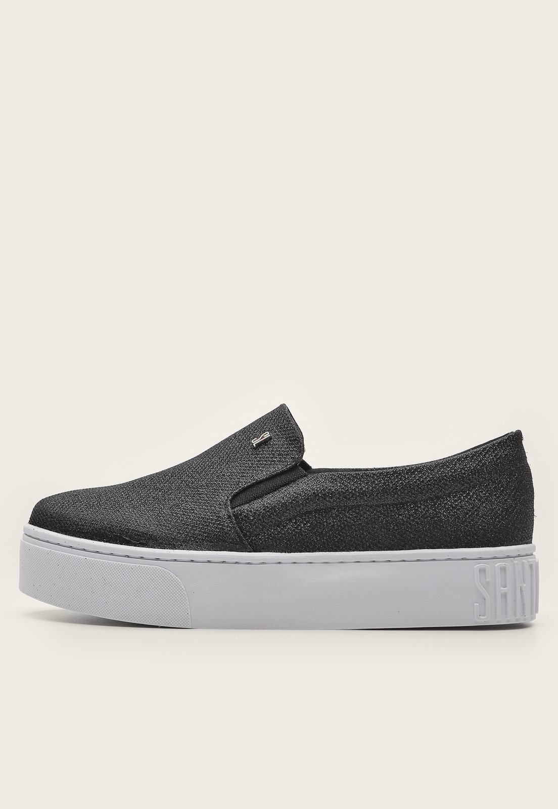 Slip on santa lolla preto best sale com brilho