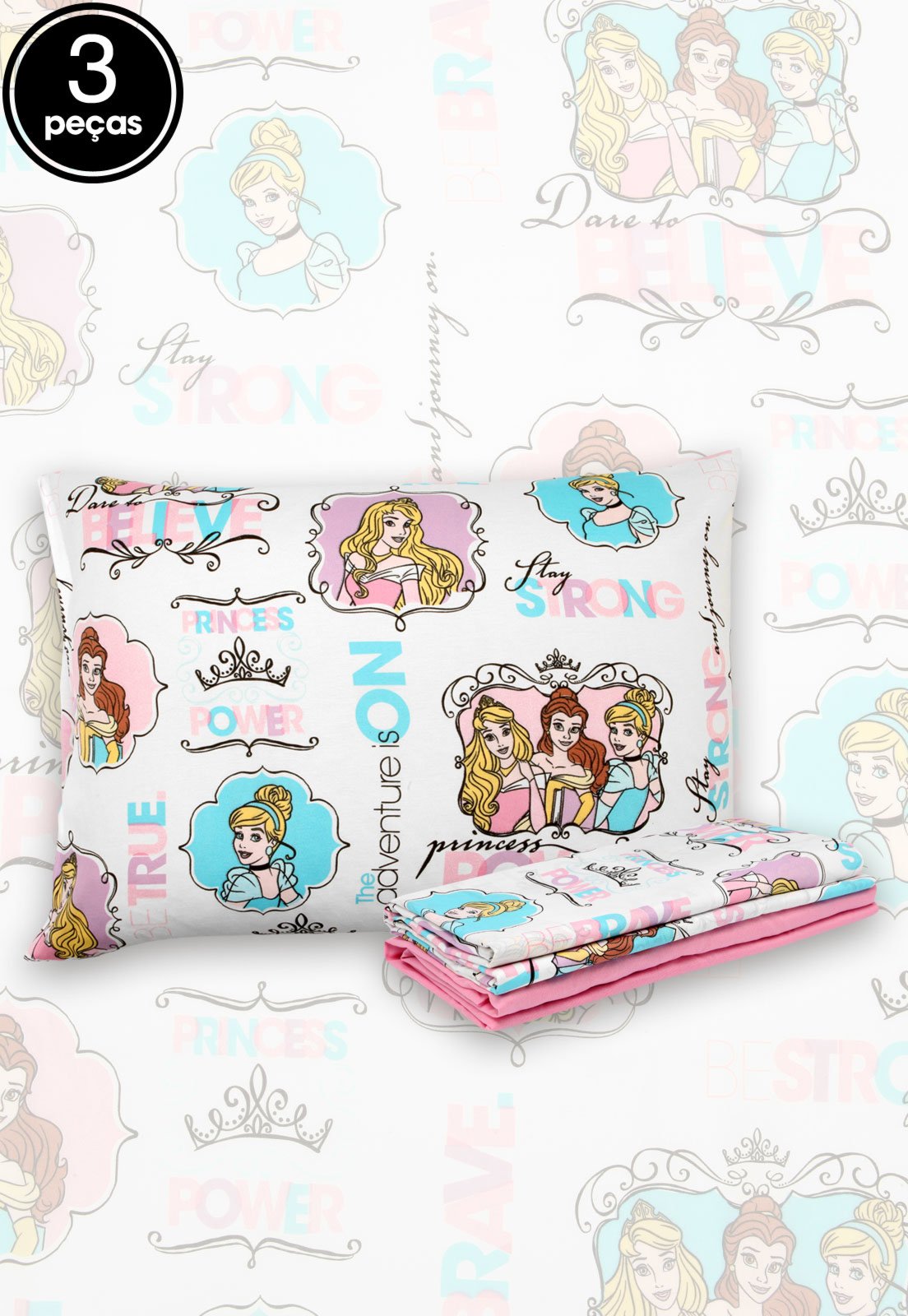 Jogo de cama Infantil Solteiro Princesas Disney Santista