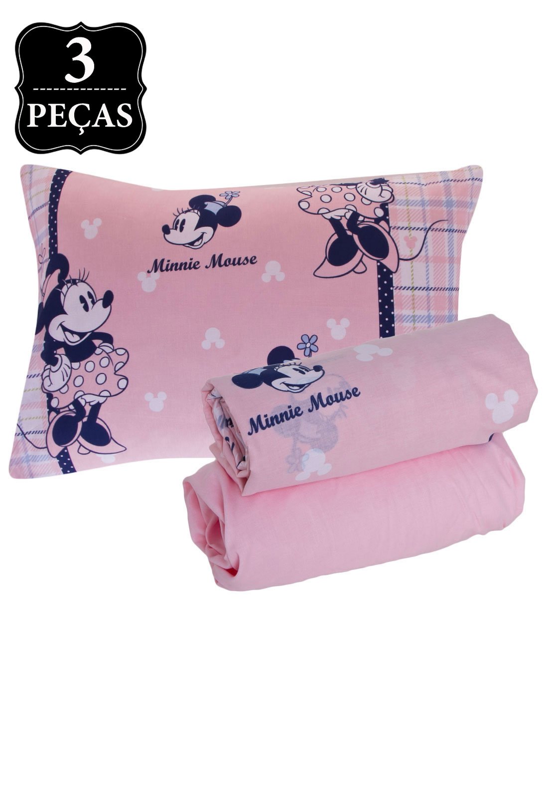 Jogo De Lencol Solteiro Infantil 3 Pecas Santista Disney Minnie
