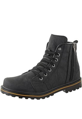 Bota Coturno Casual SapatoFran Resistente com Atacador Elástico e Zíper Lateral Preto Menor preço em Bota Coturno Casual SapatoFran Resistente com Atacador Elástico e Zíper Lateral Preto