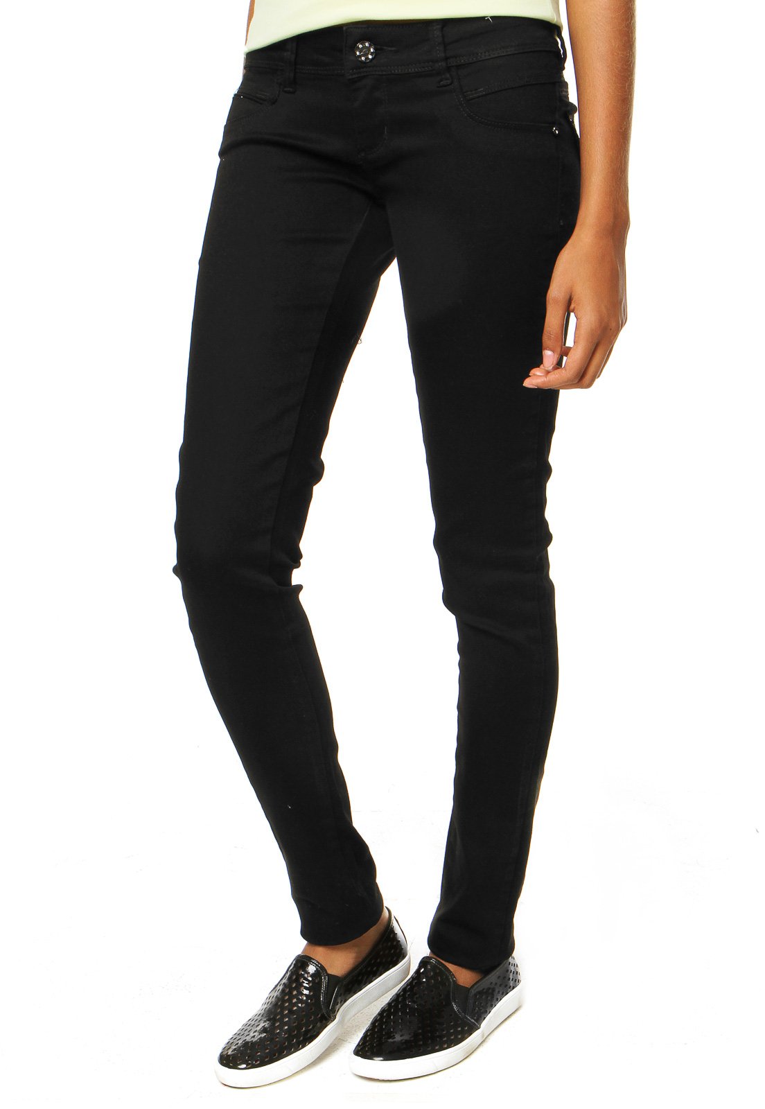 calca jeans preta skinny