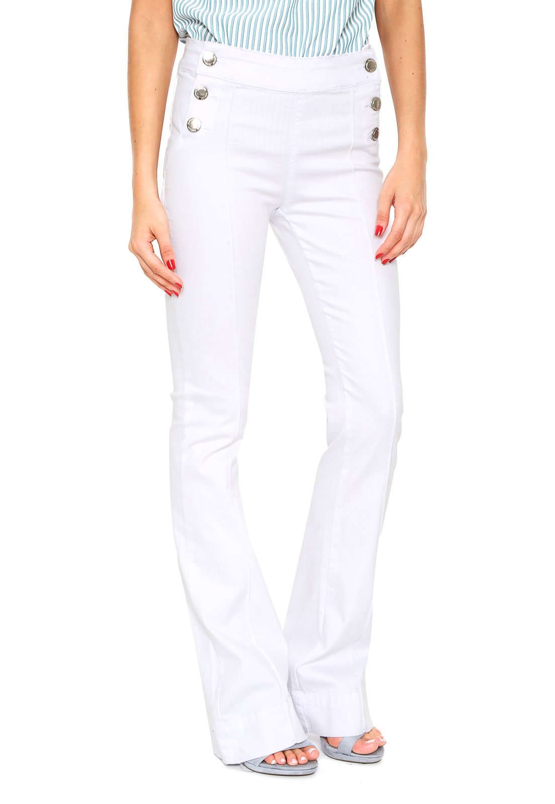 calça sawary branca flare