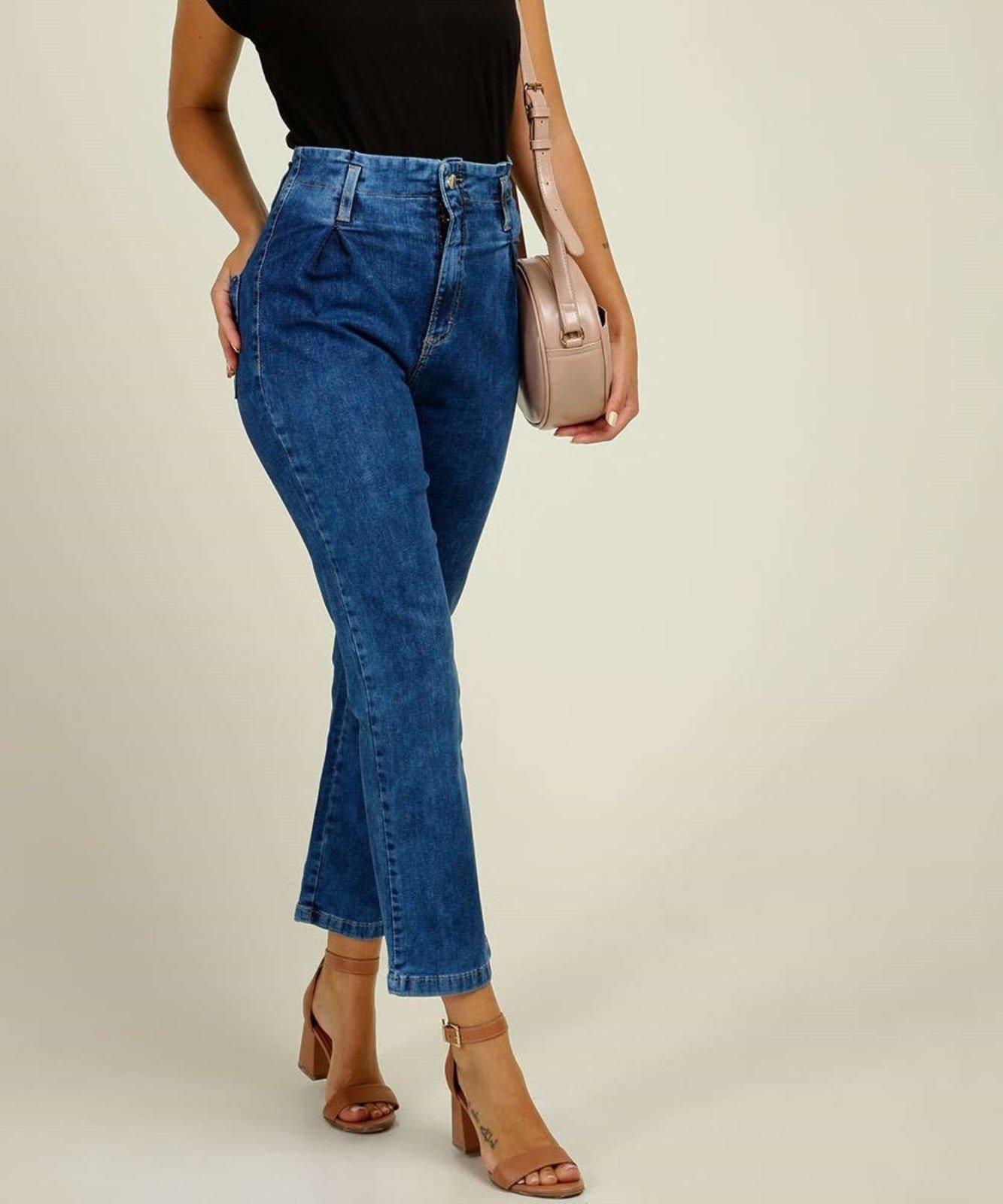 Calça jeans cintura media clearance sawary