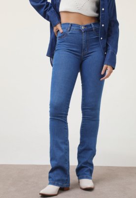 Calça Jeans Sawary Bootcut Lisa Azul Menor preço em Calça Jeans Sawary Bootcut Lisa Azul