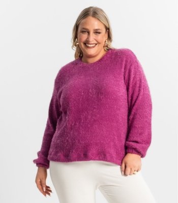 Moletom Feminino Plus Size Secret Glam Roxo