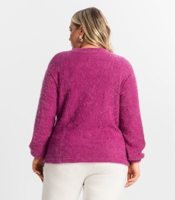 Moletom Feminino Plus Size Secret Glam Roxo