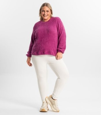 Moletom Feminino Plus Size Secret Glam Roxo